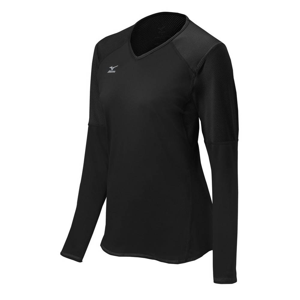 Mizuno Techno VI Long Sleeve - Bayan Forma - Siyah Türkiye (YFLHEJ-943)